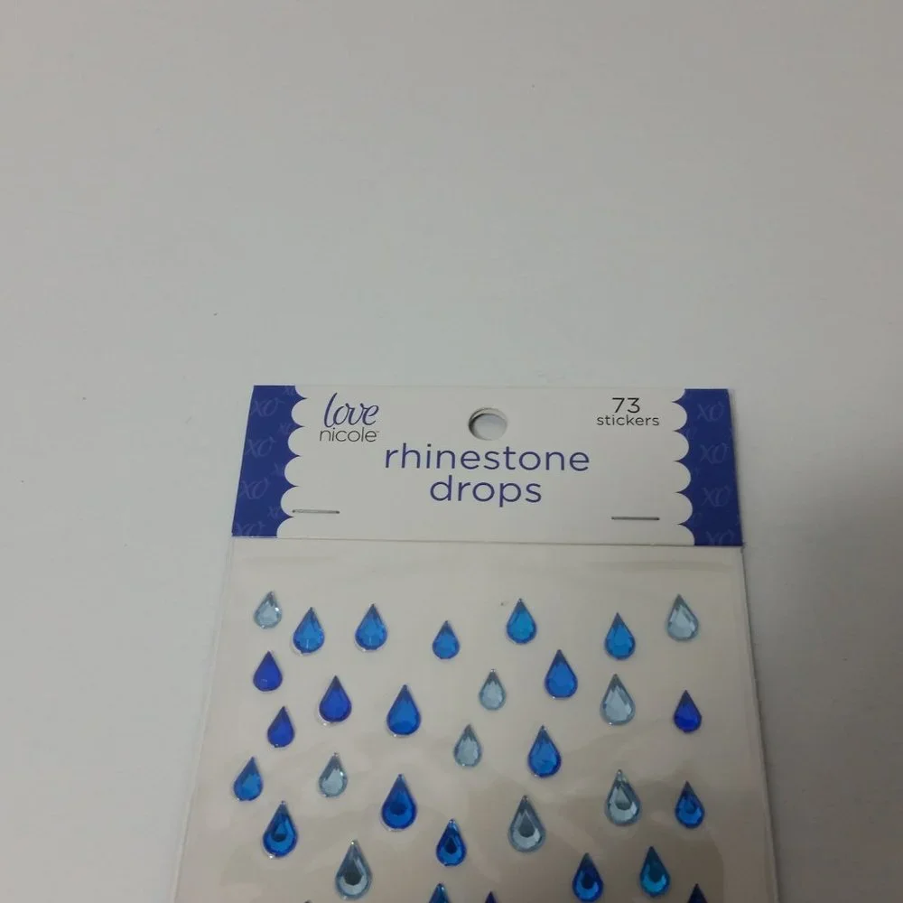 Rhinestone Stickers Shades of Blue Rain Drops (2)